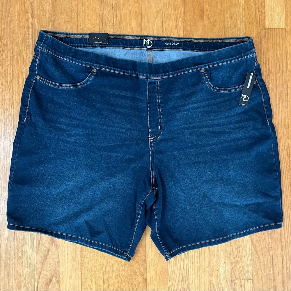 Dark Blue Denim Shorts by New Directions